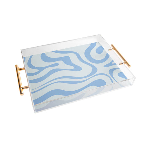 Kierkegaard Design Studio Soft Liquid Swirl Powder Blue Acrylic Tray