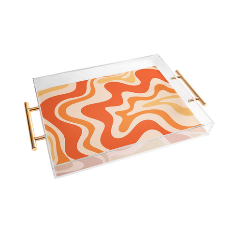 Kierkegaard Design Studio Tangerine Liquid Swirl Retro Acrylic Tray