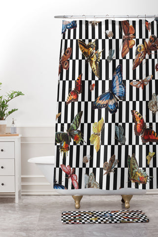 kikasworkshop Butterfly Ballet Shower Curtain And Mat
