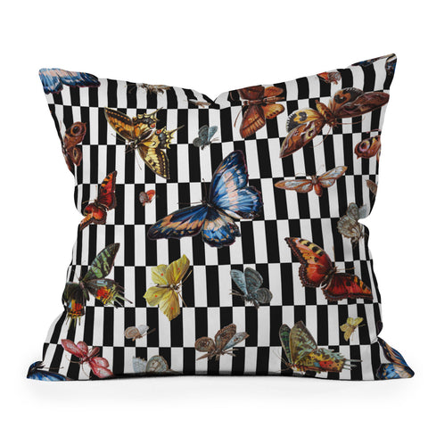kikasworkshop Butterfly Ballet Outdoor Throw Pillow