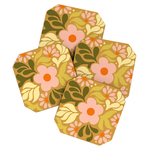Kira Abstract Florals II Coaster Set