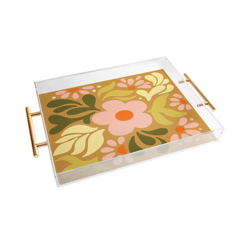 Kira Abstract Florals II Acrylic Tray