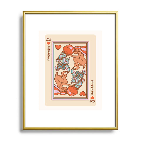 Kira Aquarius Playing Card Metal Framed Art Print