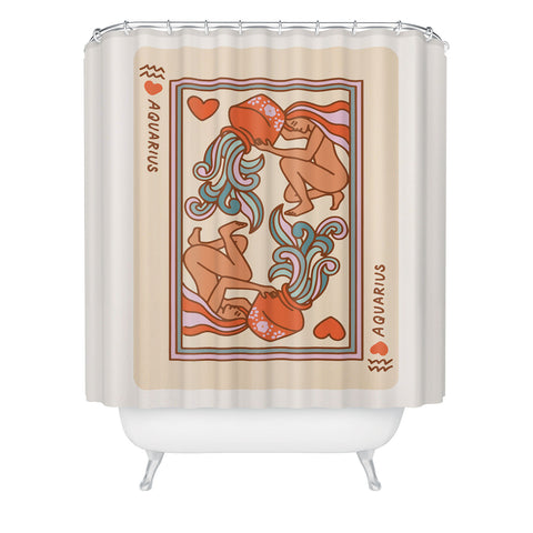 Kira Aquarius Playing Card Shower Curtain