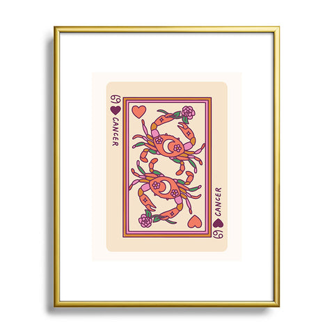 Kira Cancer Playing Card Metal Framed Art Print