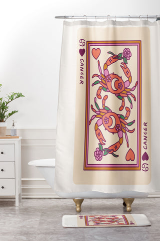 Kira Cancer Playing Card Shower Curtain And Mat