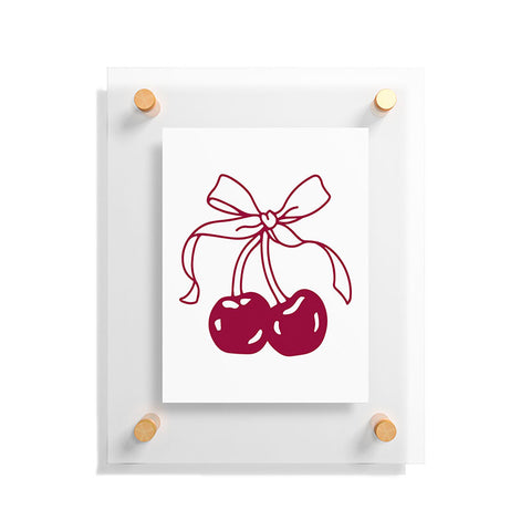 Kira Cherry Bow Ribbon Floating Acrylic Print