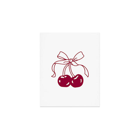 Kira Cherry Bow Ribbon Art Print