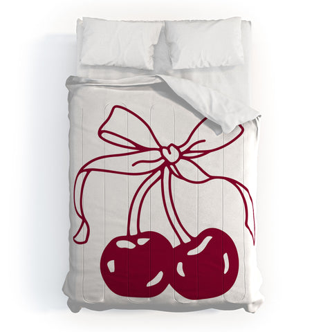 Kira Cherry Bow Ribbon Comforter
