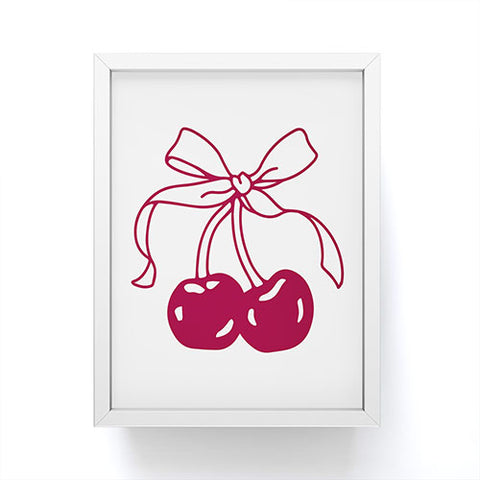 Kira Cherry Bow Ribbon Framed Mini Art Print