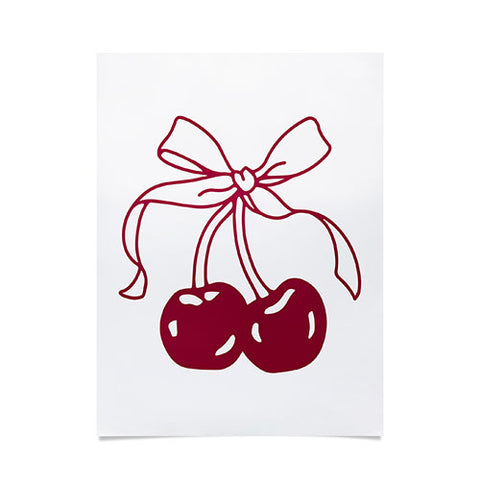 Kira Cherry Bow Ribbon Poster