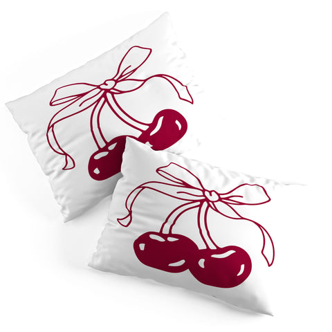 Kira Cherry Bow Ribbon Pillow Shams