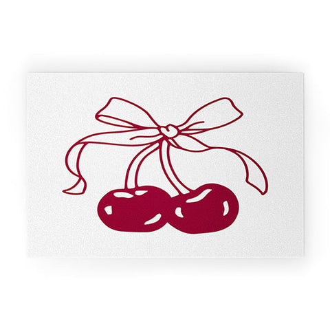 Kira Cherry Bow Ribbon Welcome Mat
