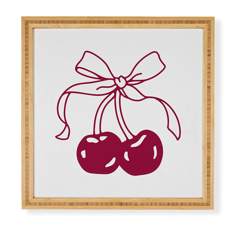 Kira Cherry Bow Ribbon Framed Wall Art