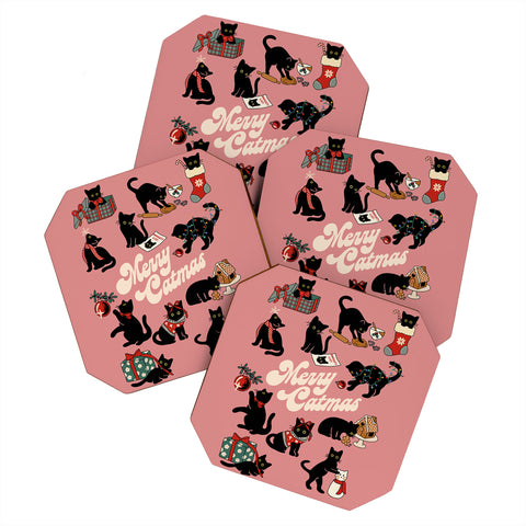 Kira Christmas Cats Coaster Set