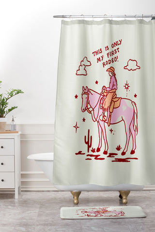 Kira First Rodeo Shower Curtain And Mat