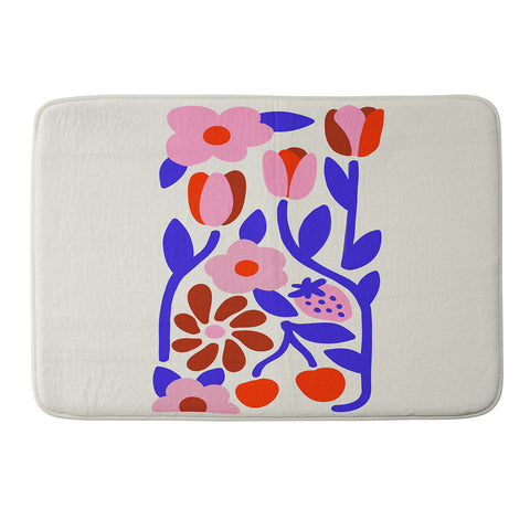 Kira Folk Flowers Memory Foam Bath Mat