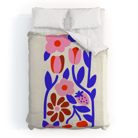 Kira Folk Flowers Duvet Cover