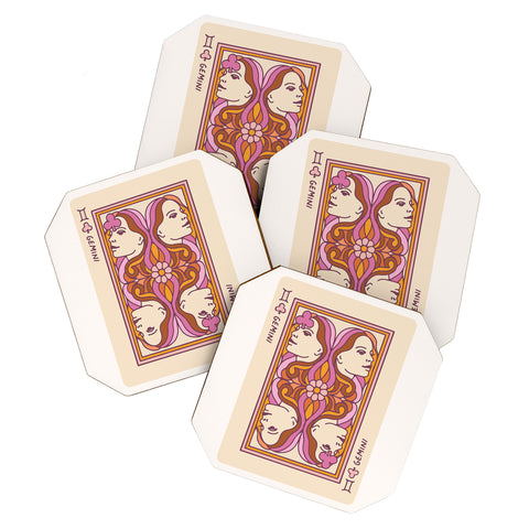 Kira Gemini Playing Card Coaster Set