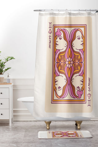 Kira Gemini Playing Card Shower Curtain And Mat