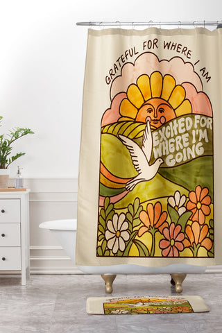 Kira Grateful I Shower Curtain And Mat