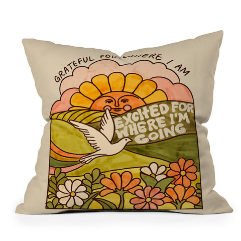 Kira Grateful I Outdoor Throw Pillow