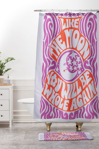 Kira Groovy Moon Shower Curtain And Mat