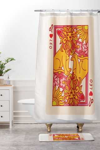 Kira Leo Playing Card Shower Curtain And Mat