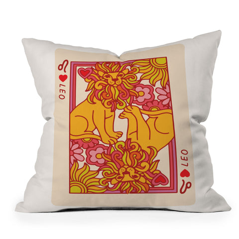Kira Leo Playing Card Outdoor Throw Pillow
