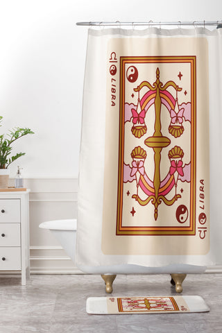 Kira Libra Playing Card Shower Curtain And Mat