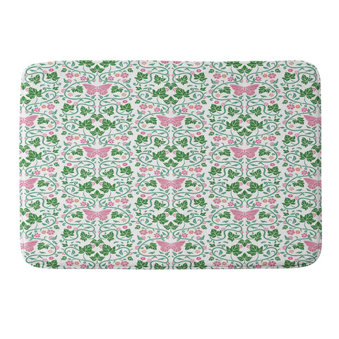 Kira Pink Ivy Memory Foam Bath Mat