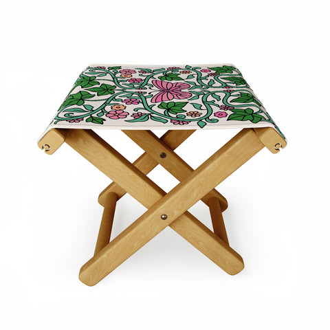 Kira Pink Ivy Folding Stool