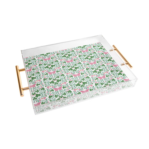 Kira Pink Ivy Acrylic Tray