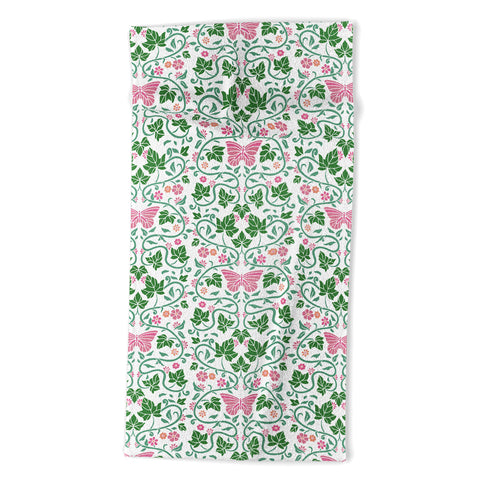 Kira Pink Ivy Beach Towel