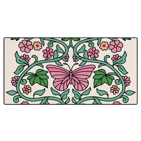 Kira Pink Ivy Desk Mat