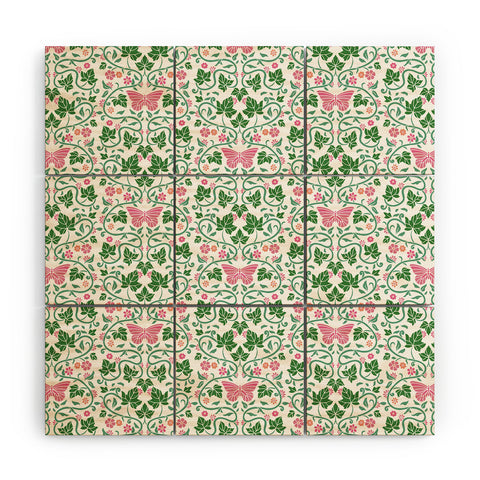 Kira Pink Ivy Wood Wall Mural