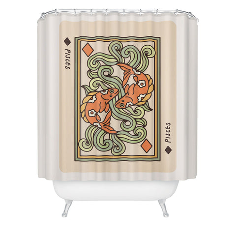 Kira Pisces Playing Card Shower Curtain