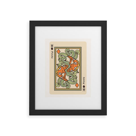 Kira Pisces Playing Card Framed Art Print