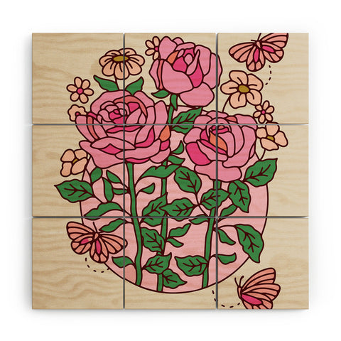 Kira Rose II Wood Wall Mural