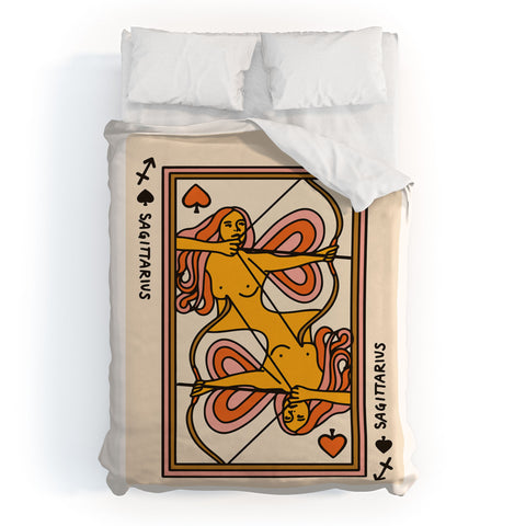 Kira Sagittarius Playing Card Duvet Cover