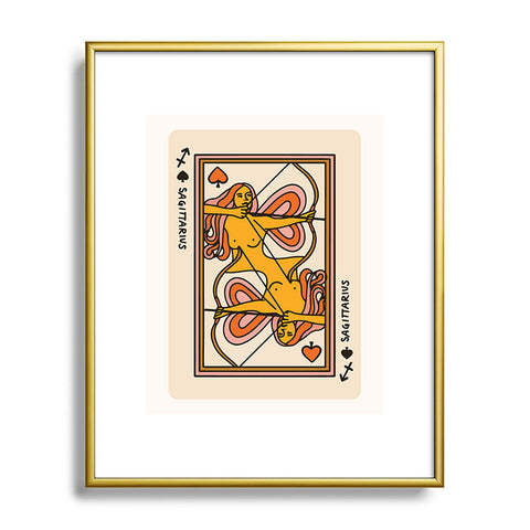 Kira Sagittarius Playing Card Metal Framed Art Print