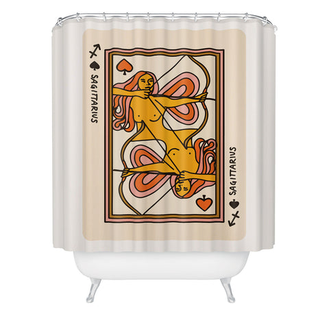 Kira Sagittarius Playing Card Shower Curtain