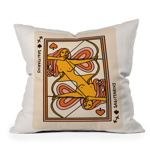 Kira Sagittarius Playing Card Throw Pillow