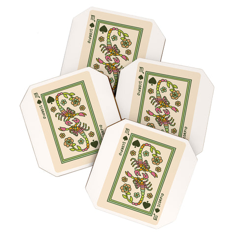 Kira Scorpio Playing Card Coaster Set