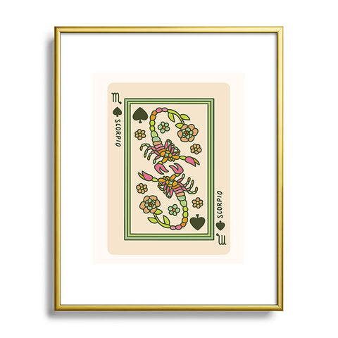 Kira Scorpio Playing Card Metal Framed Art Print