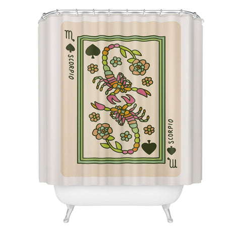 Kira Scorpio Playing Card Shower Curtain