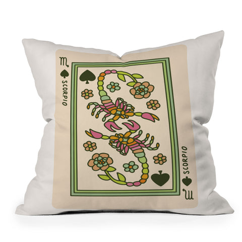 Kira Scorpio Playing Card Outdoor Throw Pillow