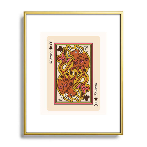 Kira Taurus Playing Card Metal Framed Art Print