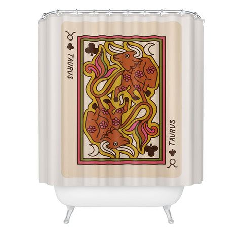 Kira Taurus Playing Card Shower Curtain