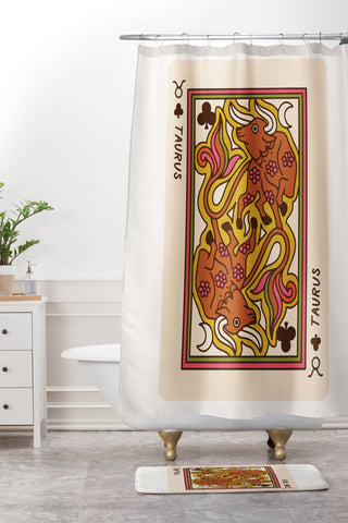 Kira Taurus Playing Card Shower Curtain And Mat